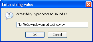Changing the type ahead find sound