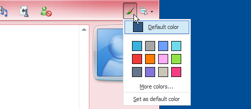 Change color scheme menu.