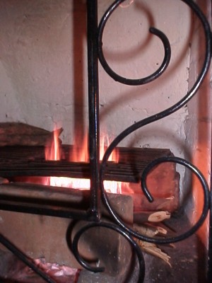 Our fireplace with dry wood burning.