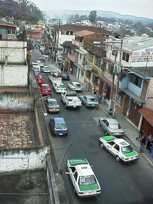 Traffic blocking the street