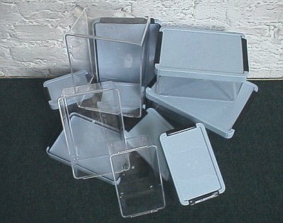 Clip boxes to be used as enclosures for the little scorpions in the near future