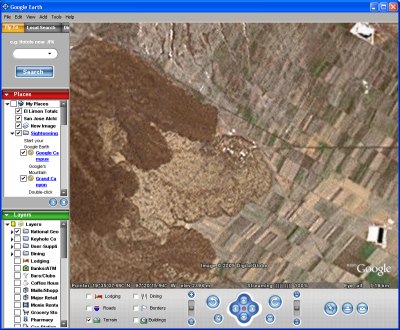 El Frijol Colorado (center), Google Earth