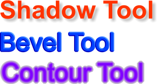 Xara Xtreme's shadow, bevel, and contour tool in action