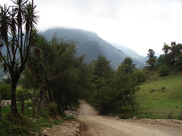 Looking back at the road we had been following.