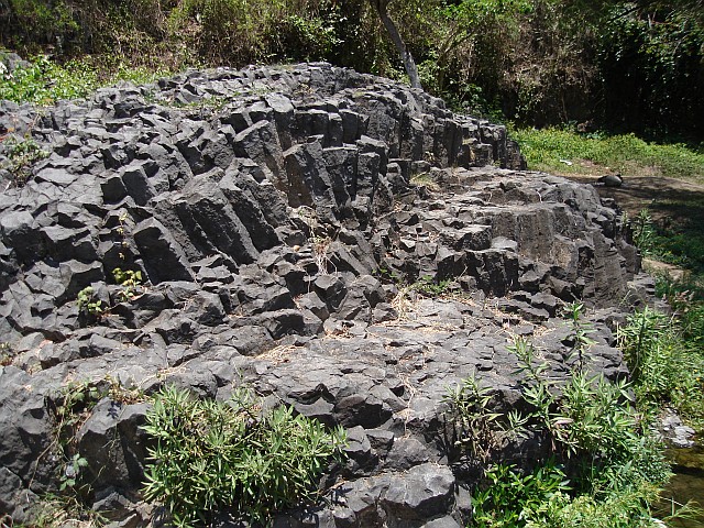 Natural pillars of basalt rock.