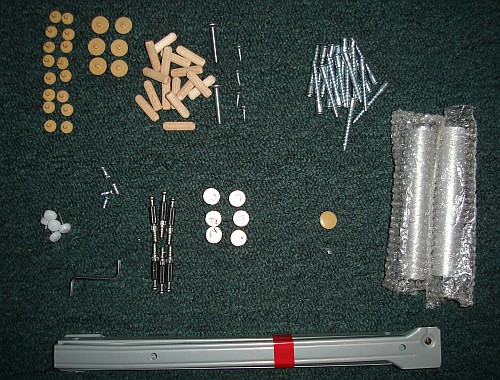 Some of the computer desk parts.