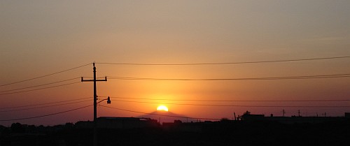Sun setting behind El Limn Totalco.