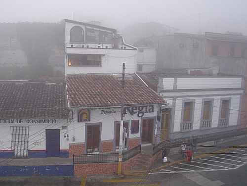 Hotel Casa Regia in the fog.