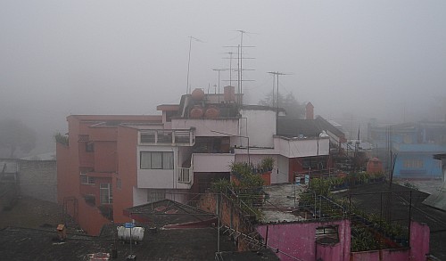 Xalapa in the fog as seen from my office window.