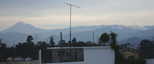 Pico de Orizaba (left) as seen from Xalapa.