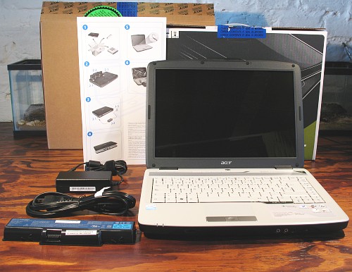 The Acer Aspire 4320, all packing material removed.