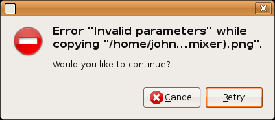 Invalid Parameters.