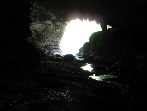 Inside the cave near Pinoltepec, looking towards the entrance.