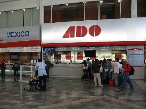 ADO ticked booth in CAPU (Main bus station of Puebla).