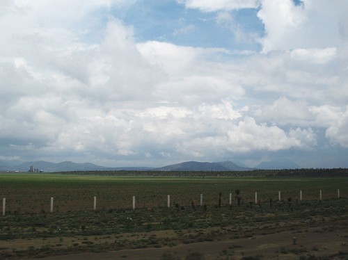 The lava field near El Limn Totalco (dark line).