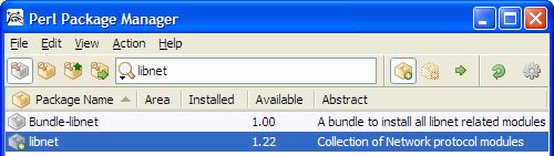 Using the Perl Package Manager to install libnet.