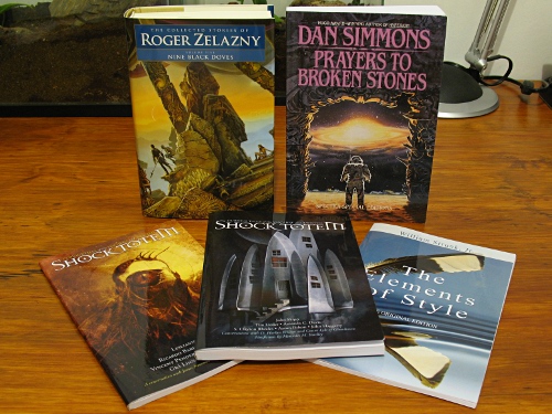 Five books, ordered via Amazon.