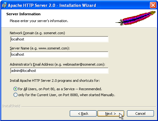 Apache HTTP server information