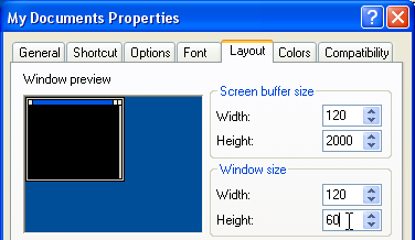 Changing the window and buffer size